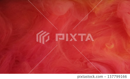 Paint fog wave. Underwater fume. Blur pink orange color bright splash pigment cloud acrylic water vapor spreading on abstract background. Paint fog wave. Underwater fume. Blur pink orange color bright splash pigment cloud acrylic water vapor spreading on abstract background. 137799166