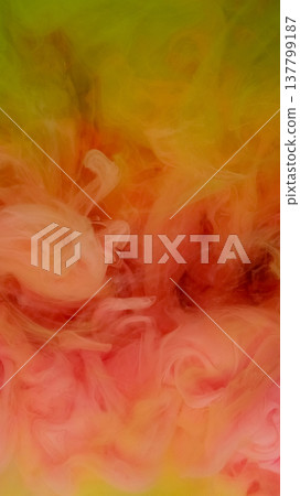 Ink drop splash. Fume water texture. Blur pink yellow color vapor liquid acrylic cloud fog blend mist pigment spreading on abstract background. Ink drop splash. Fume water texture. Blur pink yellow color vapor liquid acrylic cloud fog blend mist pigment spreading on abstract background. 137799187