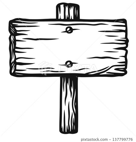 Blank rustic wood sign silhouette Blank rustic wood sign silhouette 137799776
