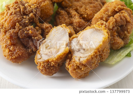 Crispy and juicy fried chicken 137799973