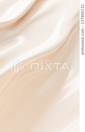 Abstract background of smooth beige liquid foundation cosmetic cream texture with copy space 3D render 137800112