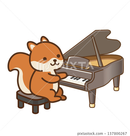 Cute illustration of a squirrel playing the piano | For kids (nursery school, kindergarten, school) Cute illustration of a squirrel playing the piano | For kids (nursery school, kindergarten, school) 137800267