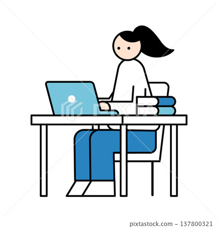 A woman using a personal computer A woman using a personal computer 137800321