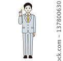 A man in a suit explaining the points (full body) 137800630