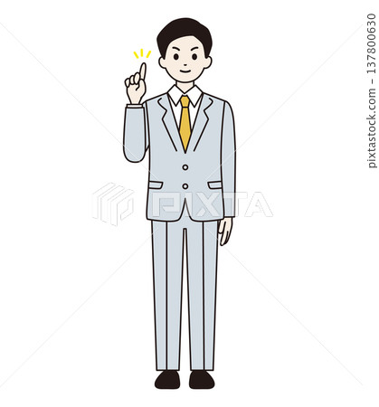 一位身穿西裝的男士正在講解重點（全身像） 137800630