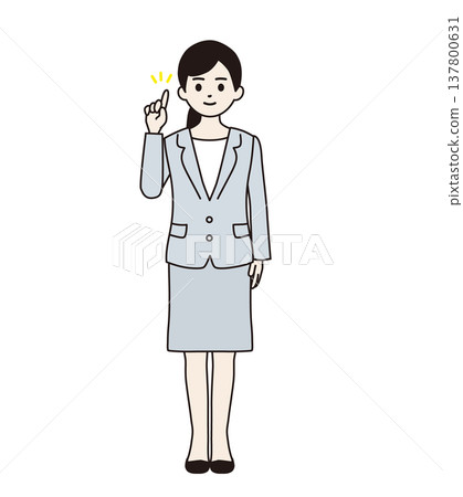 A woman in a suit explaining the points (full body) 137800631