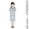 A woman in a suit striking an inappropriate pose (full body) 137800633