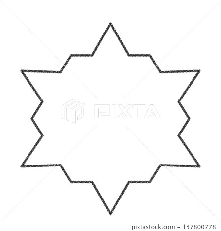 Hand-drawn chalk-style figure, 6 thorns Hand-drawn chalk-style figure, 6 thorns 137800778