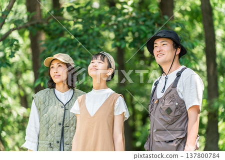 享受露營、公園露營、健行和戶外休閒活動的家庭 享受露營、公園露營、健行和戶外休閒活動的家庭 137800784