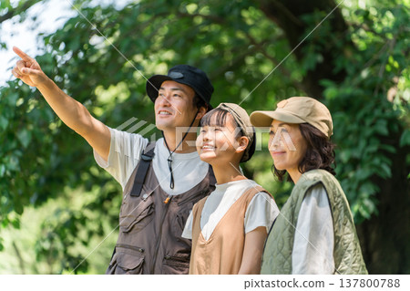 Families enjoying camping, camping in parks, hiking, and outdoor leisure activities Families enjoying camping, camping in parks, hiking, and outdoor leisure activities 137800788