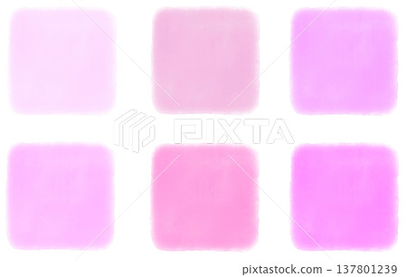 一組色彩鮮豔的粉紅色水彩方塊。 137801239