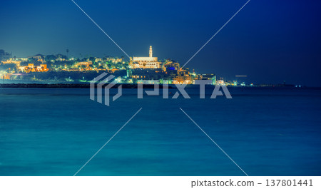 Night cityscape. View of Tel Aviv at night. Israel 137801441