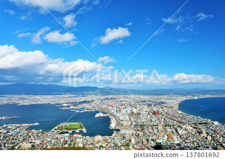 Hokkaido Autumn blue sky Scenery from Hakodate Hokkaido Autumn blue sky Scenery from Hakodate 137801692