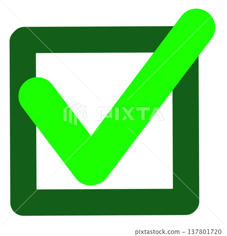 Simple green checkbox icon Simple green checkbox icon 137801720