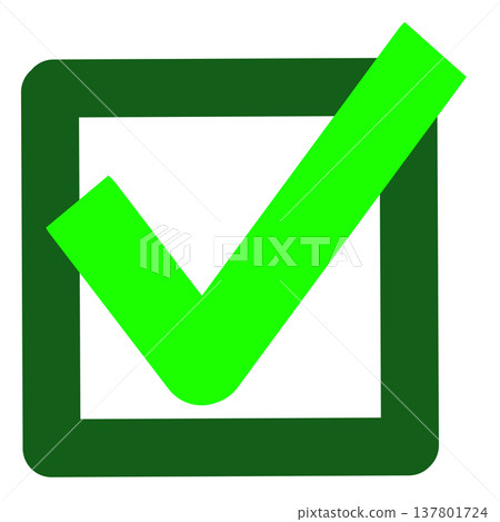 Simple green checkbox icon Simple green checkbox icon 137801724