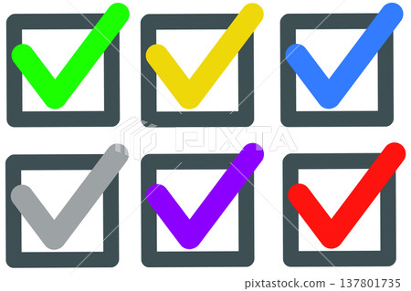 Simple Colorful Checkbox Set Simple Colorful Checkbox Set 137801735