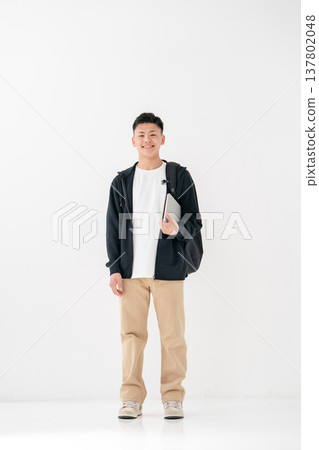 Young man, casual, full outfit Young man, casual, full outfit 137802048