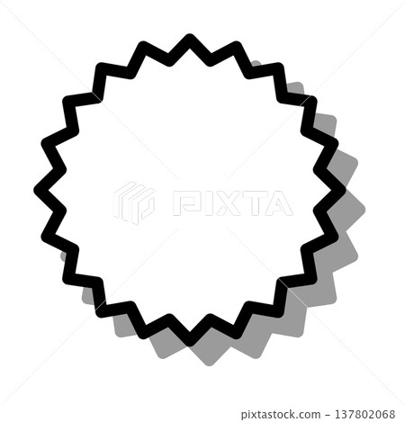 Jagged circular border frame with drop shadow Jagged circular border frame with drop shadow 137802068