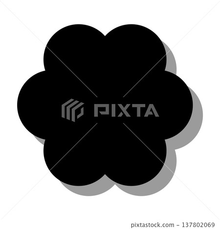 Floral silhouette frame with drop shadow Floral silhouette frame with drop shadow 137802069