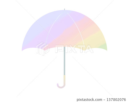 彩虹漸層水彩傘 - 簡單的天氣插圖 137802076