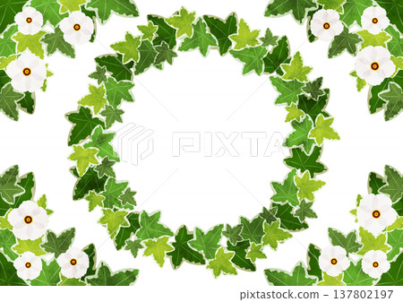 Ivy frame set with flowers 137802197