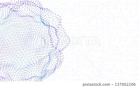 AI abstract cyber digital technology background with dot pattern and squares grid. Big data, network, science and research design concept with wave connection and flow space. AI abstract cyber digital technology background with dot pattern and squares grid. Big data, network, science and research design concept with wave connection and flow space. 137802206