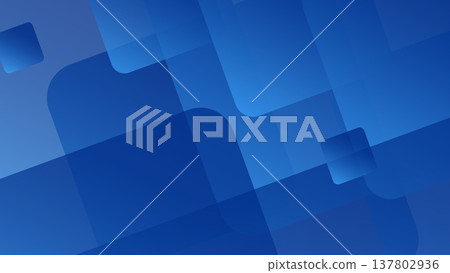 抽象背景素材，由重疊的藍色方塊組成，代表 IT、科技和商業形象。 137802936