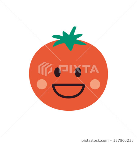 可愛的番茄角色插畫 可愛的番茄角色插畫 137803233