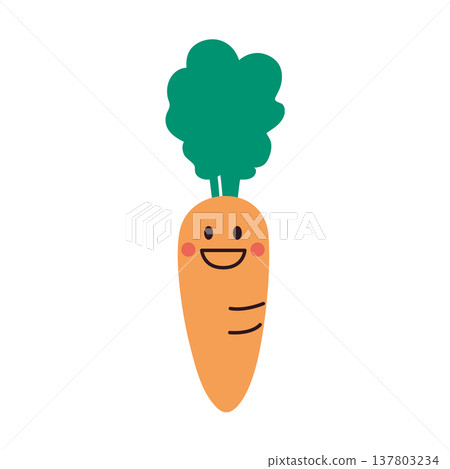 可愛的胡蘿蔔角色插畫 可愛的胡蘿蔔角色插畫 137803234