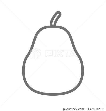 梨的簡約線條藝術圖示。單色水果插圖。 137803249