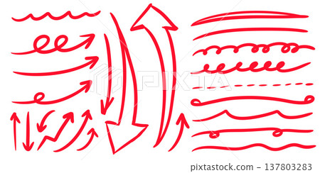 各種手繪箭頭和線條 各種手繪箭頭和線條 137803283