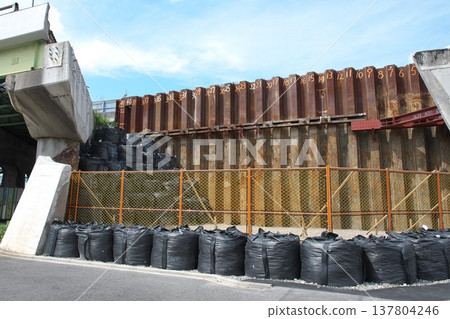Anchor-type earth retention work (civil engineering work) Anchor-type earth retention work (civil engineering work) 137804246