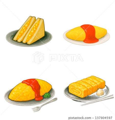 雞蛋菜餚插圖 137804597