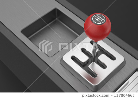Red manual gear shifter 137804665