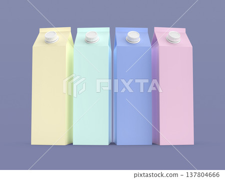 Carton milk containers on blue background 137804666