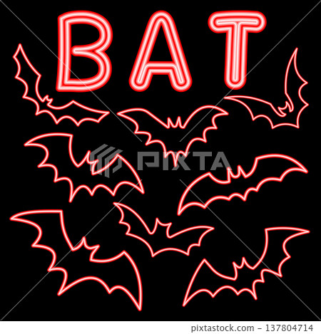 Red Bat Neon. Red Bat Icon Line Neon. Red Bat Neon Signboard Icon. Red Bat Neon Icon. Neon Red Bat Outline Icon. Vector illustration. Elements for design. Flat design. Red Bat Neon. Red Bat Icon Line Neon. Red Bat Neon Signboard Icon. Red Bat Neon Icon. Neon Red Bat Outline Icon. Vector illustration. Elements for design. Flat design. 137804714