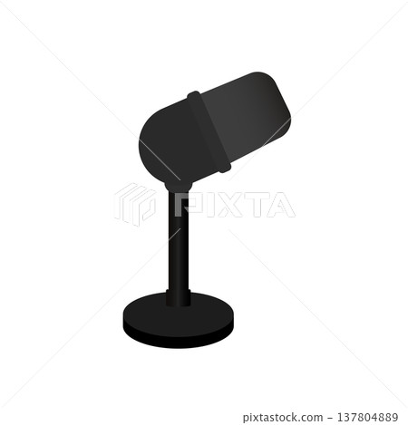 Simple black desktop stand microphone Simple black desktop stand microphone 137804889