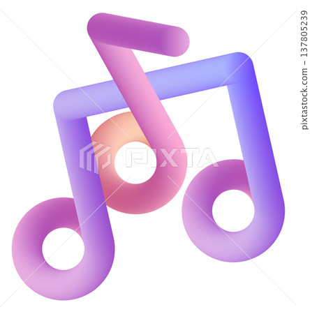 music key note 3d fluid line icon music key note 3d fluid line icon 137805239