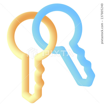 keys 3d fluid line icon vector keys 3d fluid line icon vector 137805240