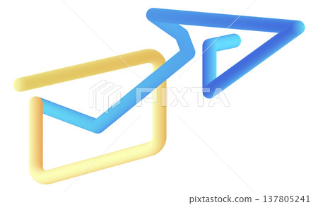 sent mail 3d fluid icon vector sent mail 3d fluid icon vector 137805241