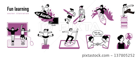 一套簡單的線條畫素材，寓教於樂。 137805252