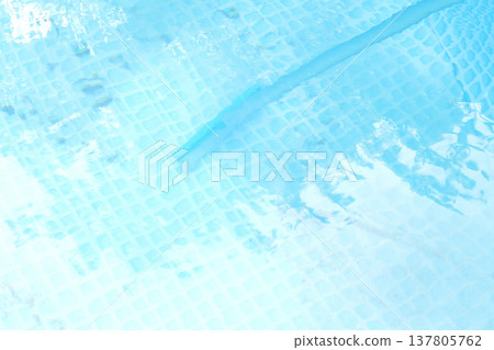 framed pool brushing on sunny. Contaminated pool cleaning concept framed pool brushing on sunny. Contaminated pool cleaning concept 137805762