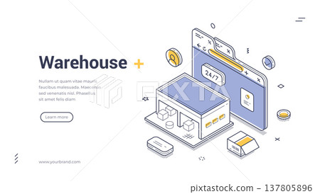 Online Warehouse Management And Logistics Service Isometric Vector Illustration Banner Template Online Warehouse Management And Logistics Service Isometric Vector Illustration Banner Template 137805896