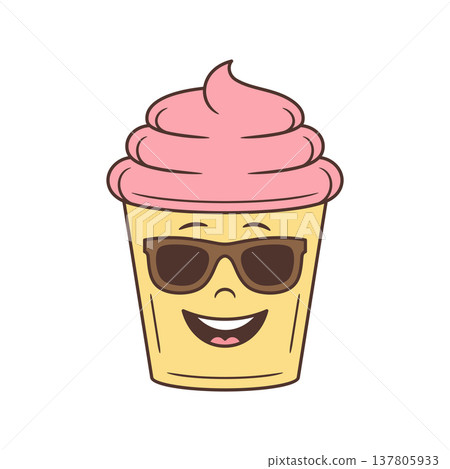 Cool Cupcake In Sunglasses Cartoon Character Mascot Vector Illustration Art Cool Cupcake In Sunglasses Cartoon Character Mascot Vector Illustration Art 137805933