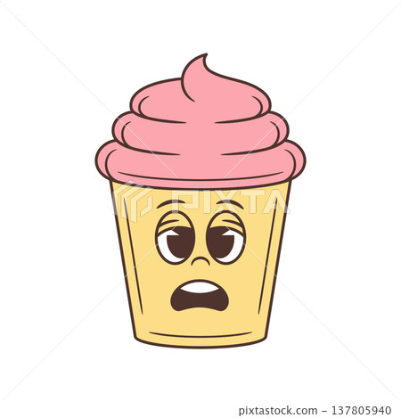 Tired Sleepy Cupcake Cartoon Character Mascot Vector Illustration Art Tired Sleepy Cupcake Cartoon Character Mascot Vector Illustration Art 137805940