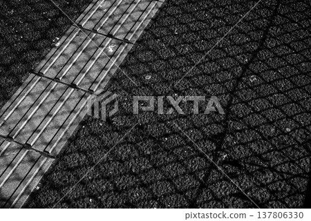 Monochrome image of braille blocks Monochrome image of braille blocks 137806330