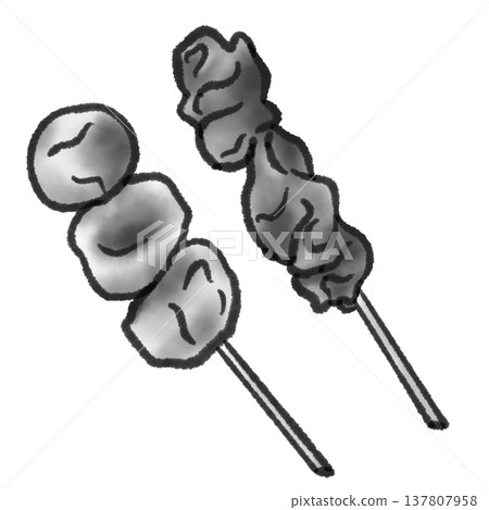 Yakitori illustration 02 (ink painting style) Yakitori illustration 02 (ink painting style) 137807958