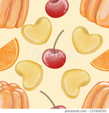 watercolor, dessert, fruit 137808593