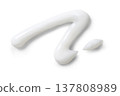 White swatch of cosmetic cream texture isolated on white background. 137808989
