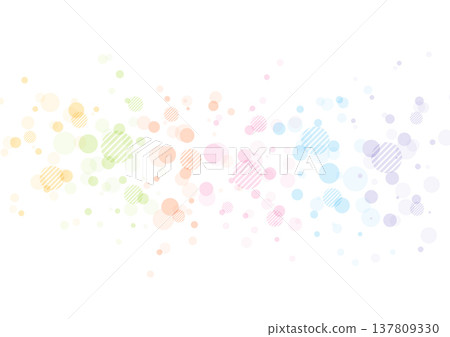 Bubbles circle dots pastel bright connection background. Vector illustration 137809330